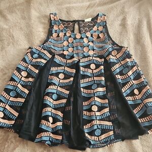 Akemi + Kin Sleeveless Top with Geometric Design